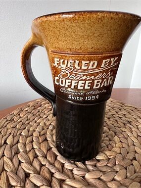 Beamer's Coffee Bar Brown & Black Ceramic Mug